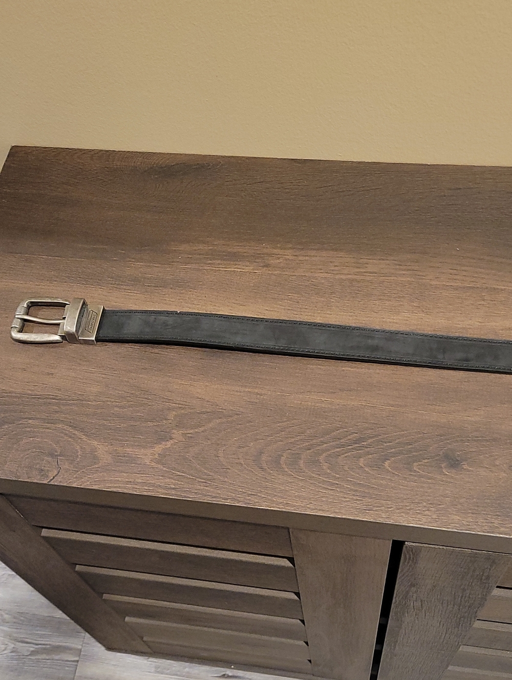 Dickies Black And Brown Reversable Leather Belt with Brushed Silver Buckle